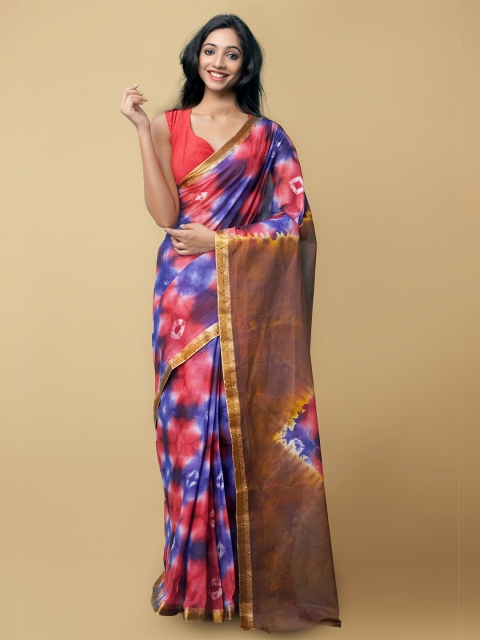 

Unnati Silks Women Multicoloured Pure Shibori Cotton Saree, Multi