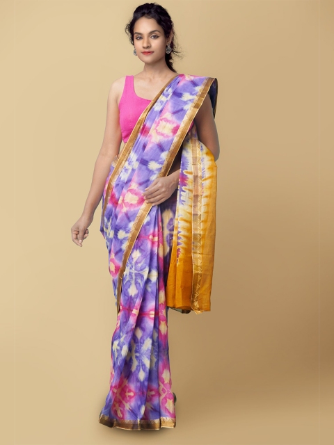 

Unnati Silks Women Multicoloured Pure Shibori Cotton Sustainable Saree, Multi