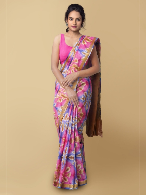 

Unnati Silks Women Multicoloured Pure Shibori Cotton Sustainable Saree, Multi