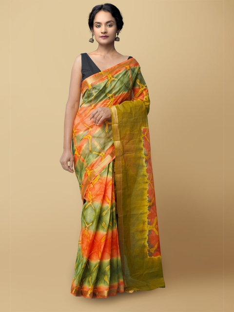 

Unnati Silks Women Multicoloured Pure Shibori Cotton Sustainable Saree, Multi