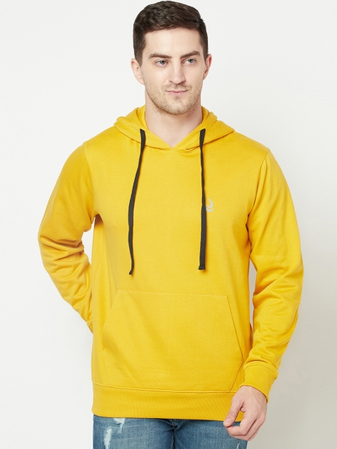 

ELEGANCE Men Mustard Yellow Hooded Sweatshirt