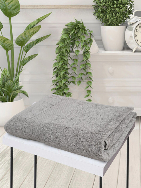 

Creeva Grey Solid 550 GSM Cotton Bath Towel