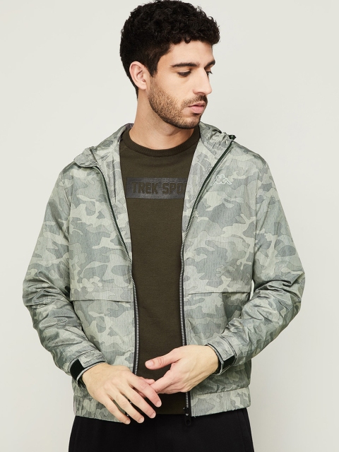 

Kappa Men Olive Green Camouflage Tailored Jacket