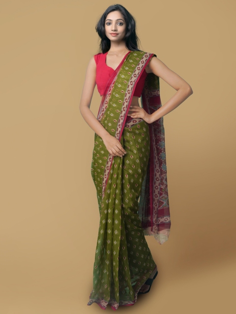 

Unnati Silks Green & Red Pure Cotton Kota Saree