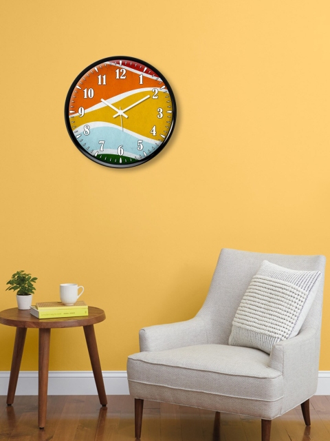 

999Store Yellow & Orange Printed Traditional Wall Clock