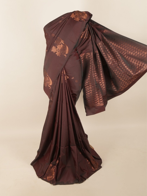 

Pothys Brown & Gold-Toned Woven Design Pure Silk Saree