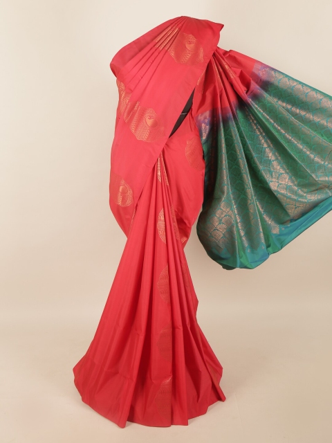 

Pothys Red & Green Woven Design Pure Silk Saree