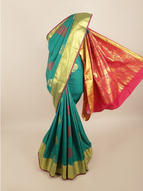

Pothys Green & Pink Woven Design Zari Pure Silk Saree