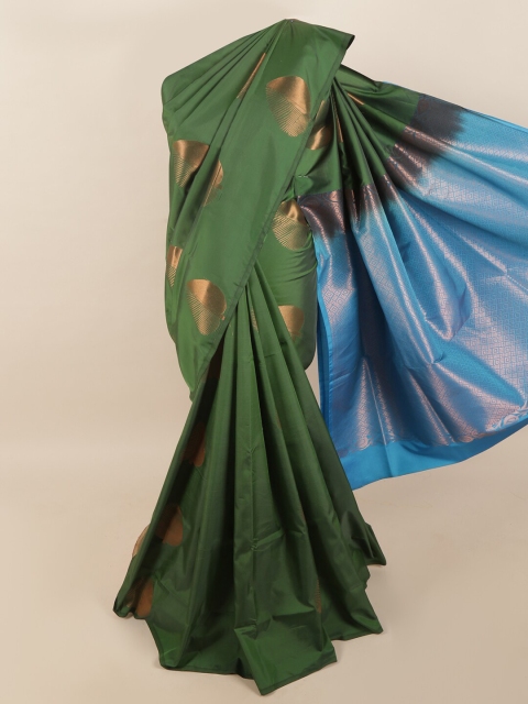 

Pothys Green & Blue Woven Design Zari Pure Silk Saree
