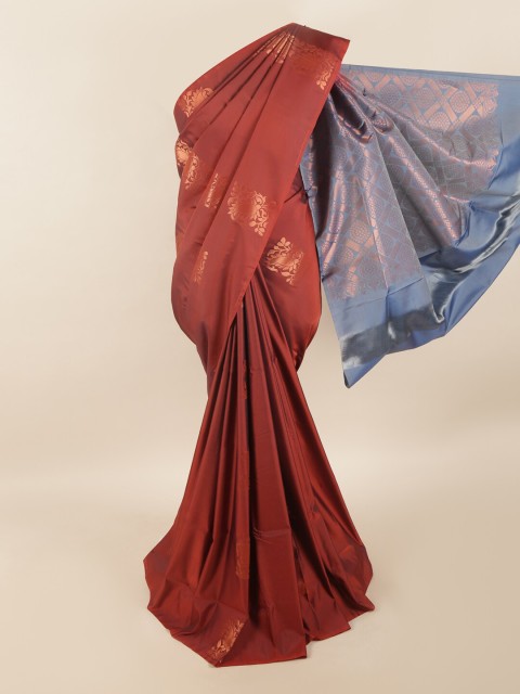 

Pothys Rust & Gold-Toned Woven Design Zari Pure Silk Saree