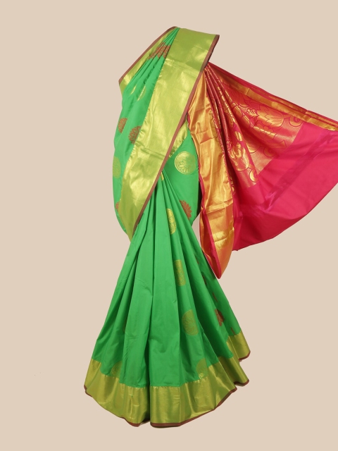 

Pothys Green & Pink Woven Design Zari Pure Silk Saree