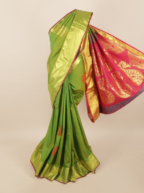 

Pothys Green & Pink Woven Design Zari Pure Silk Saree