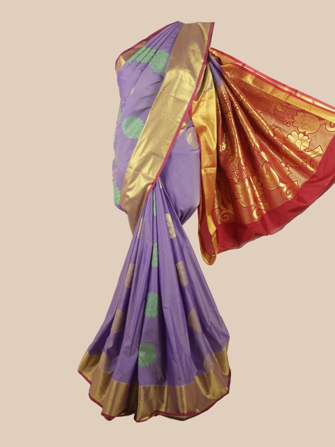 

Pothys Lavender & Maroon Woven Design Zari Pure Silk Saree
