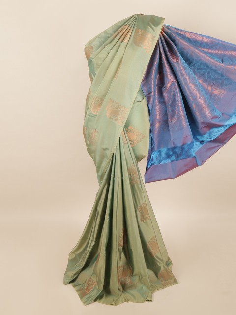 

Pothys Green & Blue Woven Design Zari Pure Silk Saree