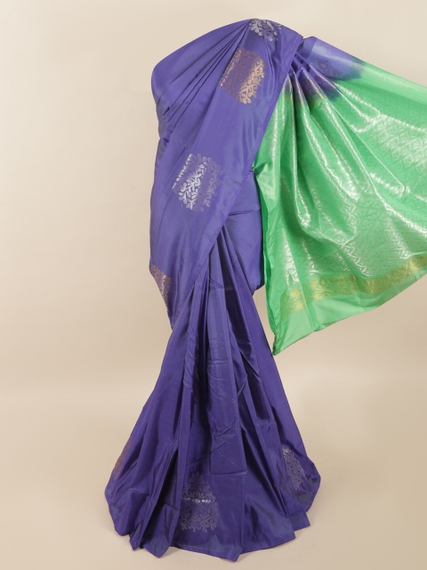 

Pothys Blue & Green Woven Design Zari Pure Silk Saree