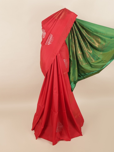 

Pothys Red & Green Woven Design Zari Pure Silk Saree
