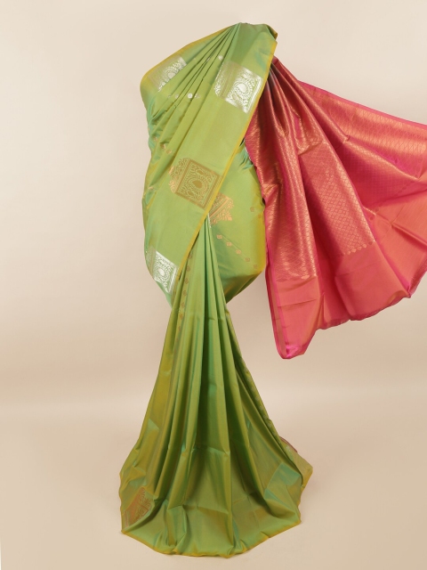 

Pothys Green & Pink Woven Design Zari Pure Silk Saree
