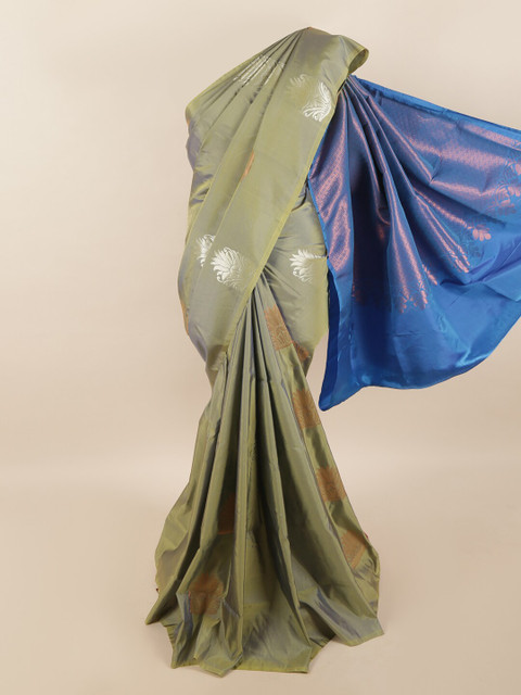 

Pothys Green & Blue Woven Design Zari Pure Silk Saree