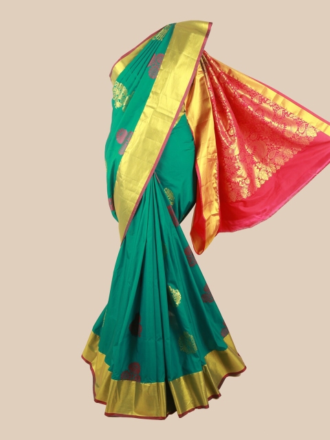 

Pothys Sea Green & Pink Woven Design Zari Pure Silk Saree