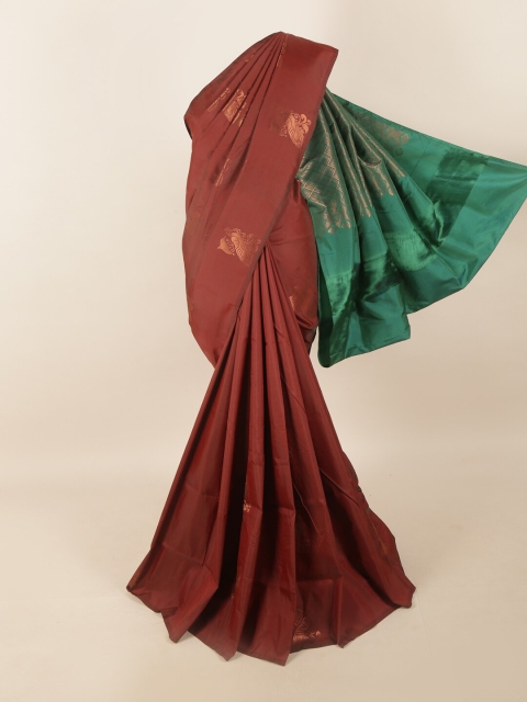 

Pothys Maroon & Green Woven Design Zari Pure Silk Saree