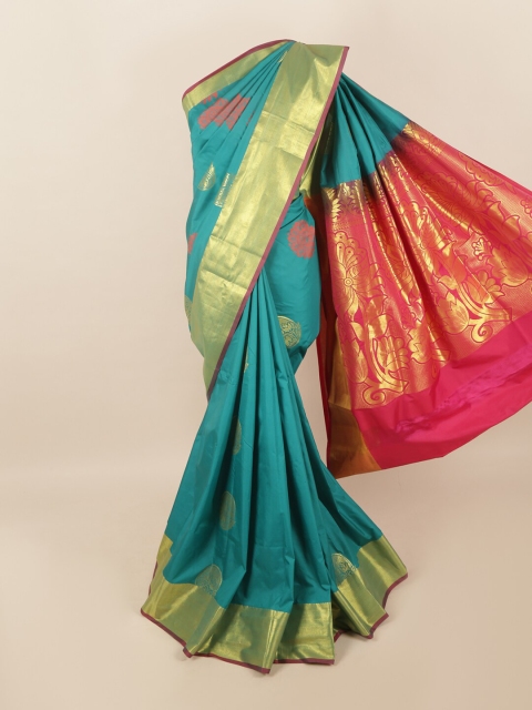 

Pothys Green & Red Woven Design Zari Pure Silk Saree