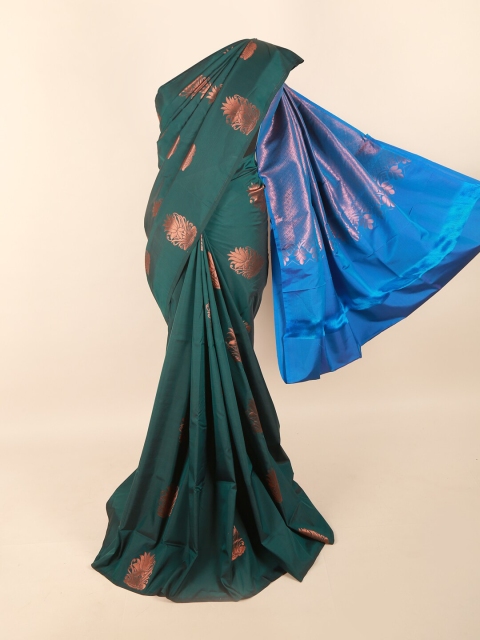 

Pothys Green & Blue Woven Design Zari Pure Silk Saree