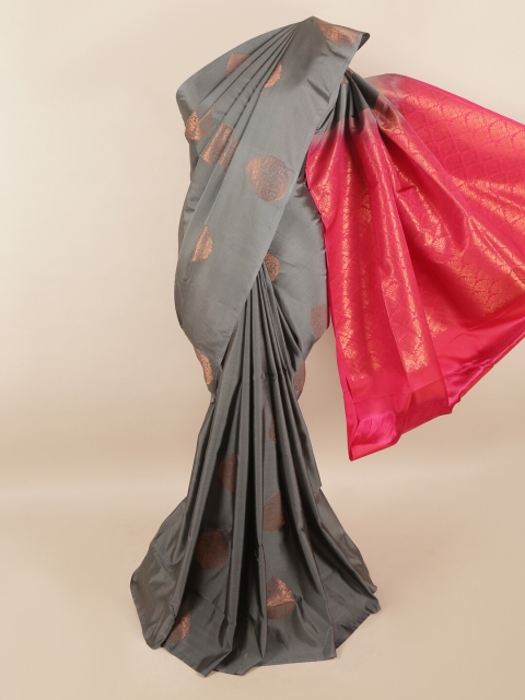 

Pothys Grey & Pink Woven Design Zari Pure Silk Saree