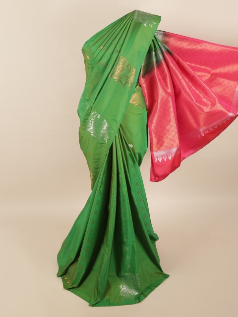 

Pothys Green & Pink Woven Design Zari Pure Silk Saree