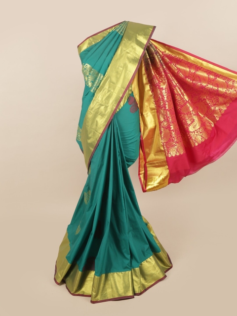 

Pothys Green & Pink Woven Design Zari Pure Silk Saree