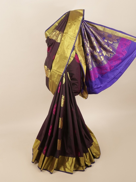 

Pothys Purple & Pink Woven Design Zari Pure Silk Saree