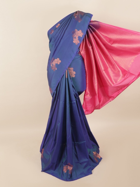 

Pothys Blue & Pink Woven Design Zari Pure Silk Saree