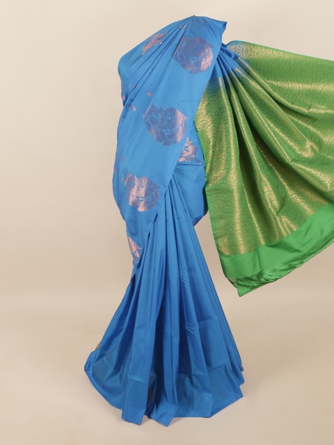 

Pothys Blue & Green Woven Design Zari Pure Silk Saree