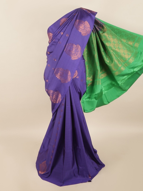 

Pothys Blue & Green Woven Design Zari Pure Silk Saree
