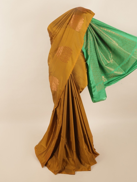 

Pothys Mustard & Green Woven Design Zari Pure Silk Saree