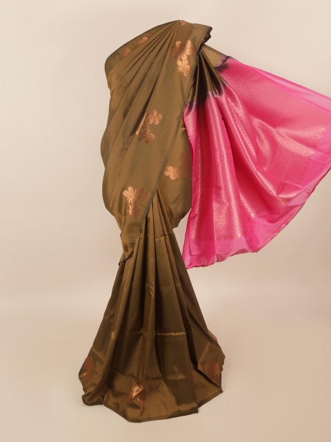 

Pothys Brown & Pink Woven Design Zari Pure Silk Saree