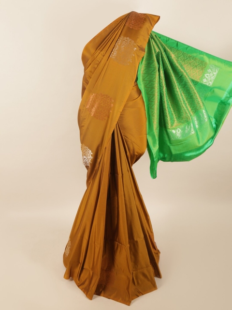 

Pothys Brown & Green Woven Design Zari Pure Silk Saree