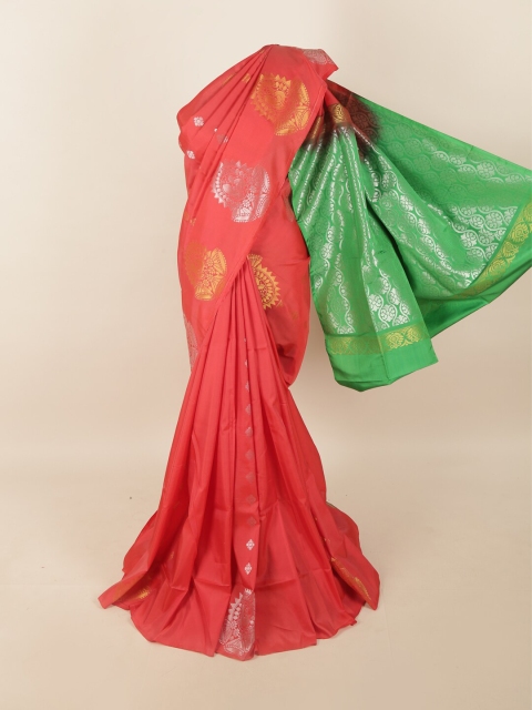 

Pothys Red & Green Woven Design Zari Pure Silk Saree