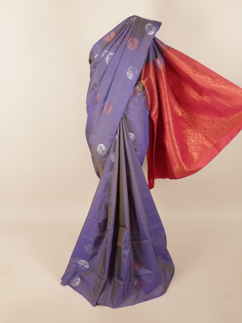 

Pothys Purple & Red Ethnic Motifs Zari Pure Silk Saree