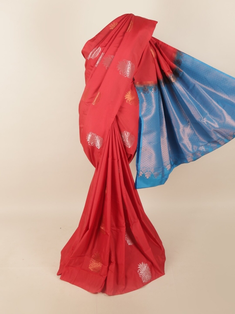 

Pothys Red & Blue Ethnic Motifs Zari Pure Silk Saree