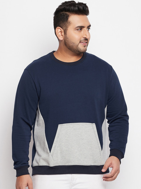 

bigbanana Men Navy Blue Colourblocked Sweatshirt