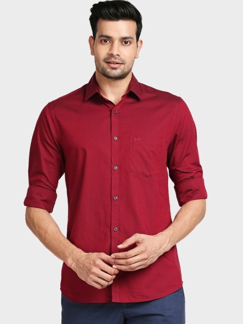 

ColorPlus Men Red Tailored Fit Opaque Casual Shirt