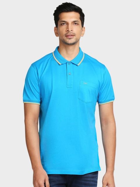 

ColorPlus Men Blue Polo Collar Pockets T-shirt