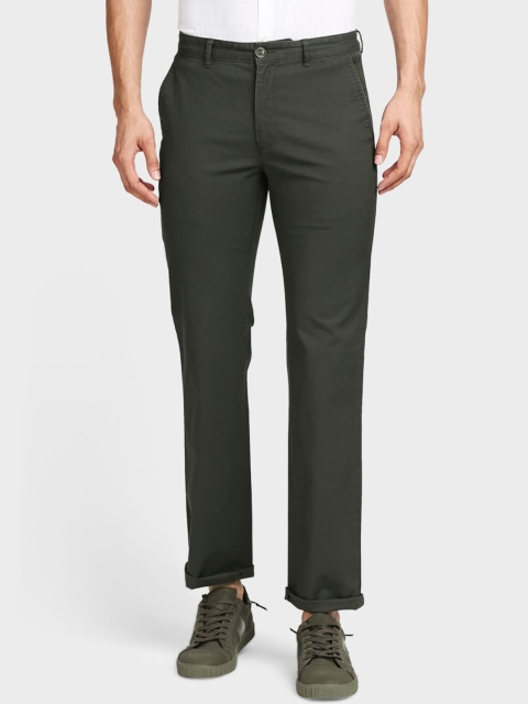 

ColorPlus Men Green Solid Trousers