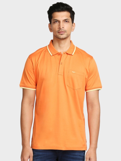

ColorPlus Men Orange & Yellow Solid Polo Collar T-shirt