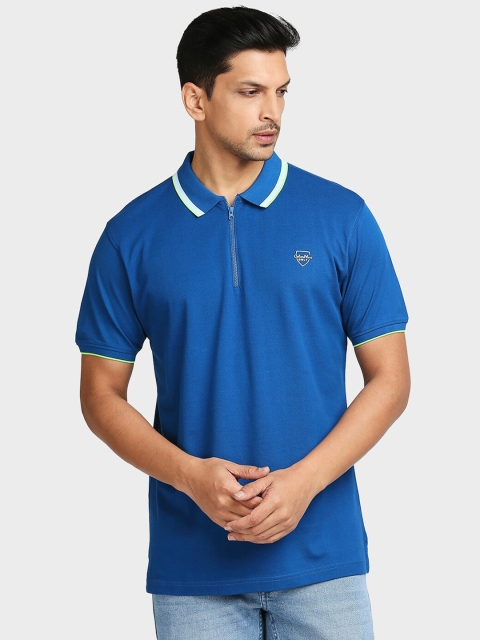 

ColorPlus Men Blue Solid Polo Collar T-shirt