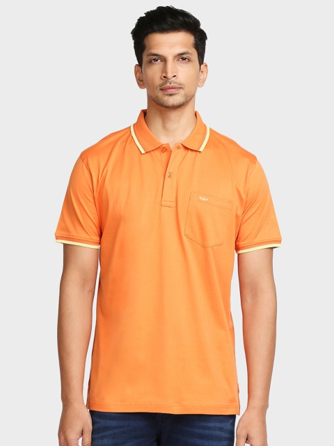 

ColorPlus Men Orange & Yellow Solid Polo Collar T-shirt