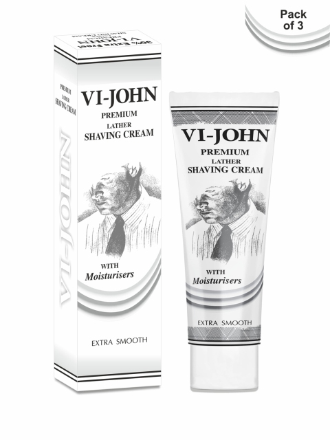

VI-JOHN Set Of 3 Premium Shaving Cream 91 g, White