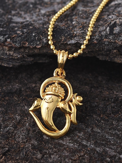 

Tistabene Gold-Plated Ganpati Pendant With Chain