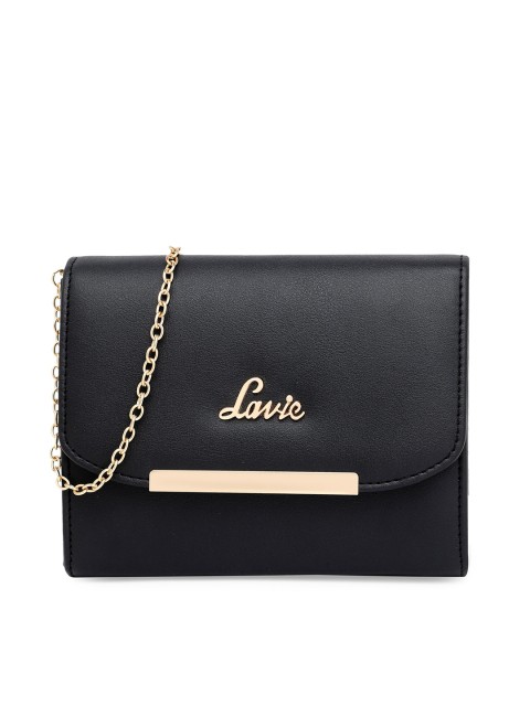 

Lavie Black Solid SHIMMY Structured Sling Bag