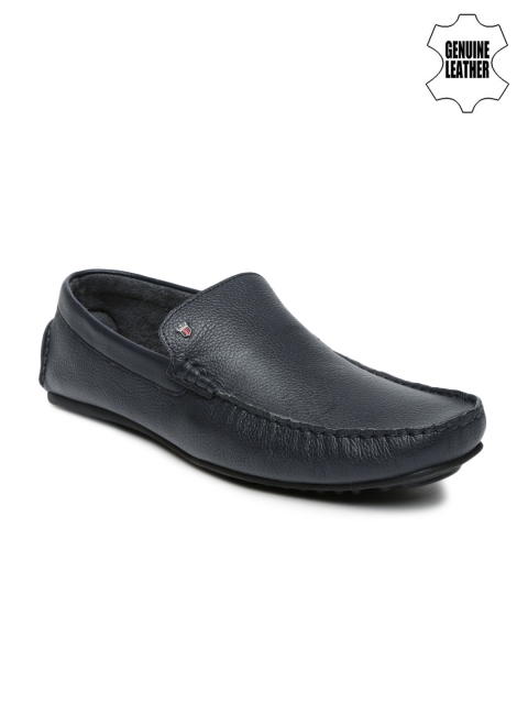 

Louis Philippe Men Navy Solid Genuine Leather Driving Shoes, Navy blue